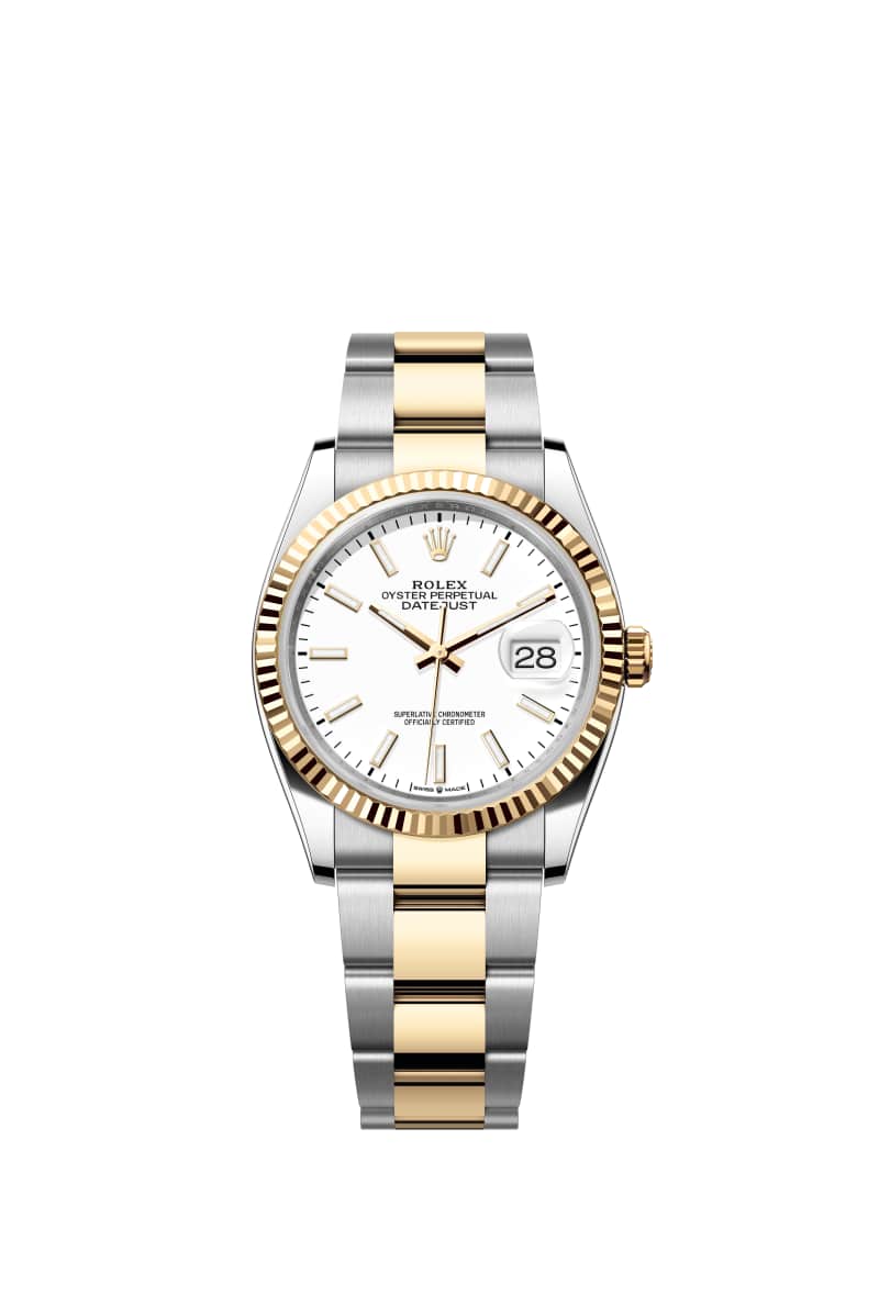 ROLEX 데이트저스트 36 126233 White 다이얼 오이스터스틸과 옐로우 Gold