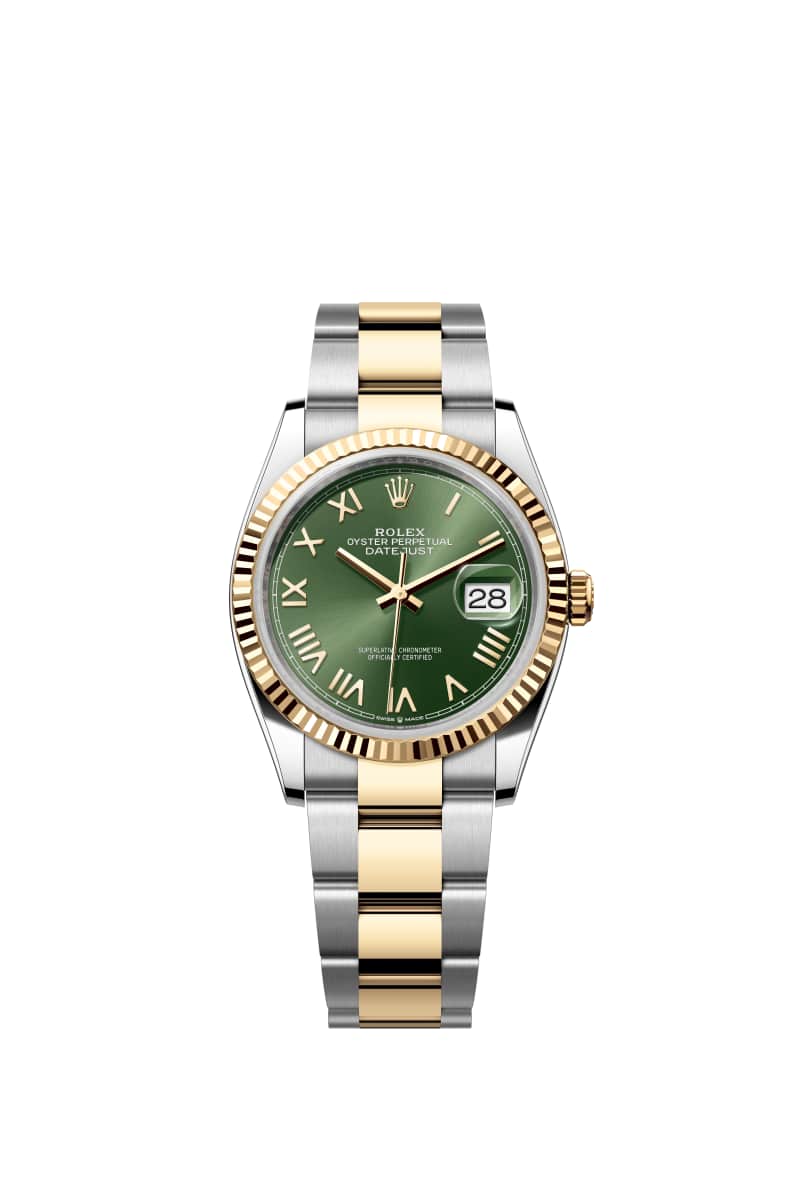 ROLEX 데이트저스트 36 126233 올리브 그린 다이얼 오이스터스틸과 옐로우 Gold