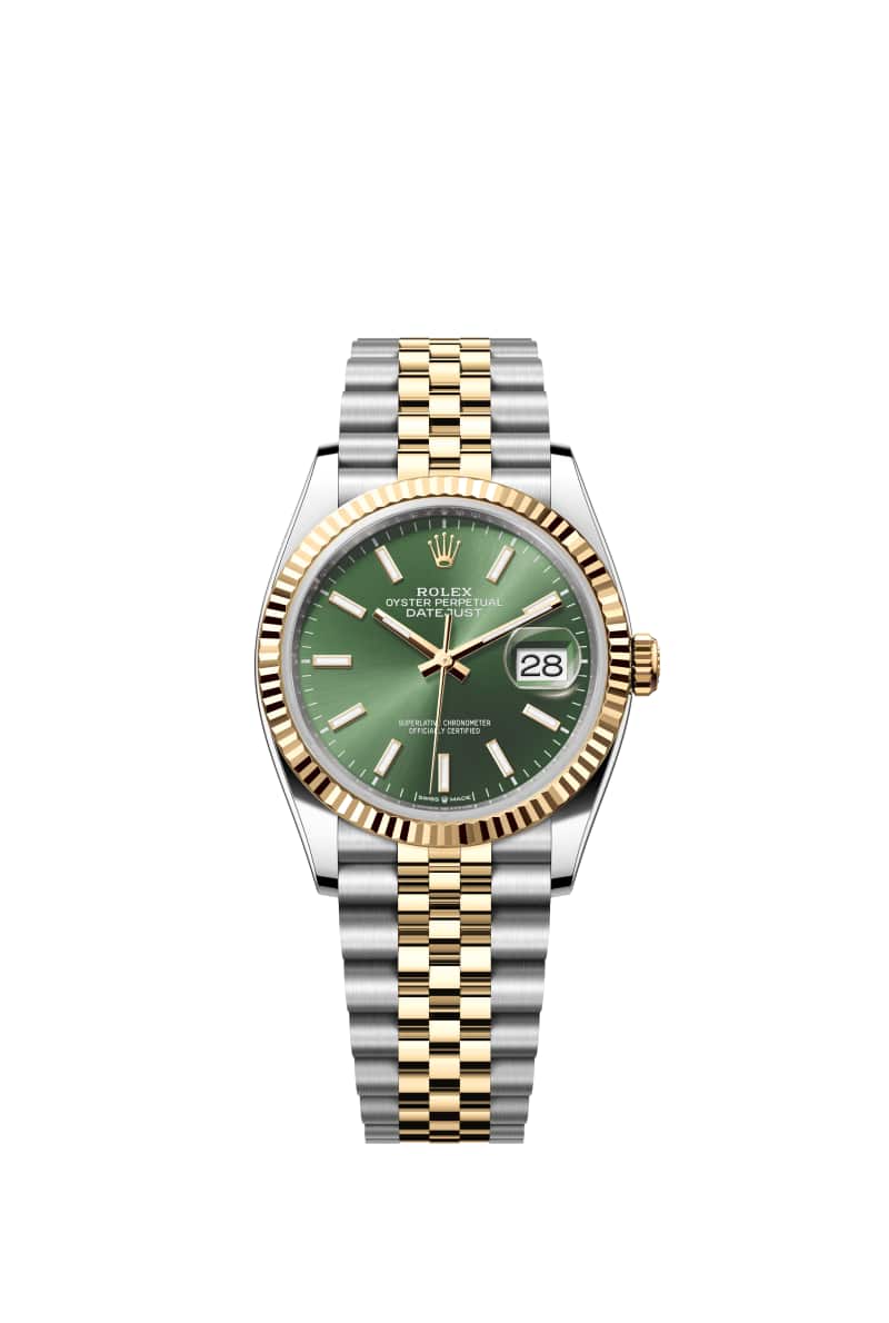 ROLEX 데이트저스트 36 126233 올리브 그린 다이얼 오이스터스틸과 옐로우 Gold