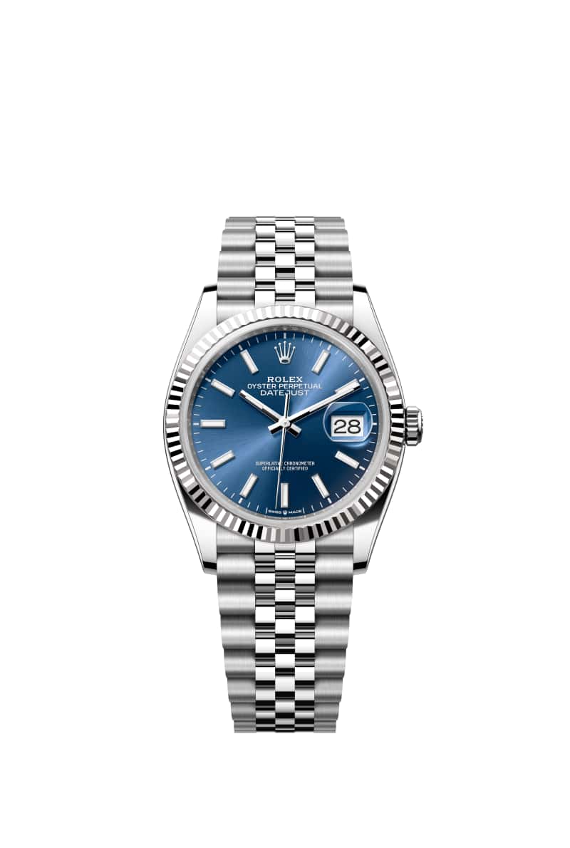 ROLEX 데이트저스트 36 126234 브라이트 블루 다이얼 오이스터스틸과 White Gold