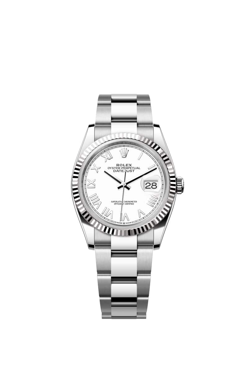 롤렉스 데이트저스트 36 126234 화이트 다이얼 오이스터스틸과 화이트 골드