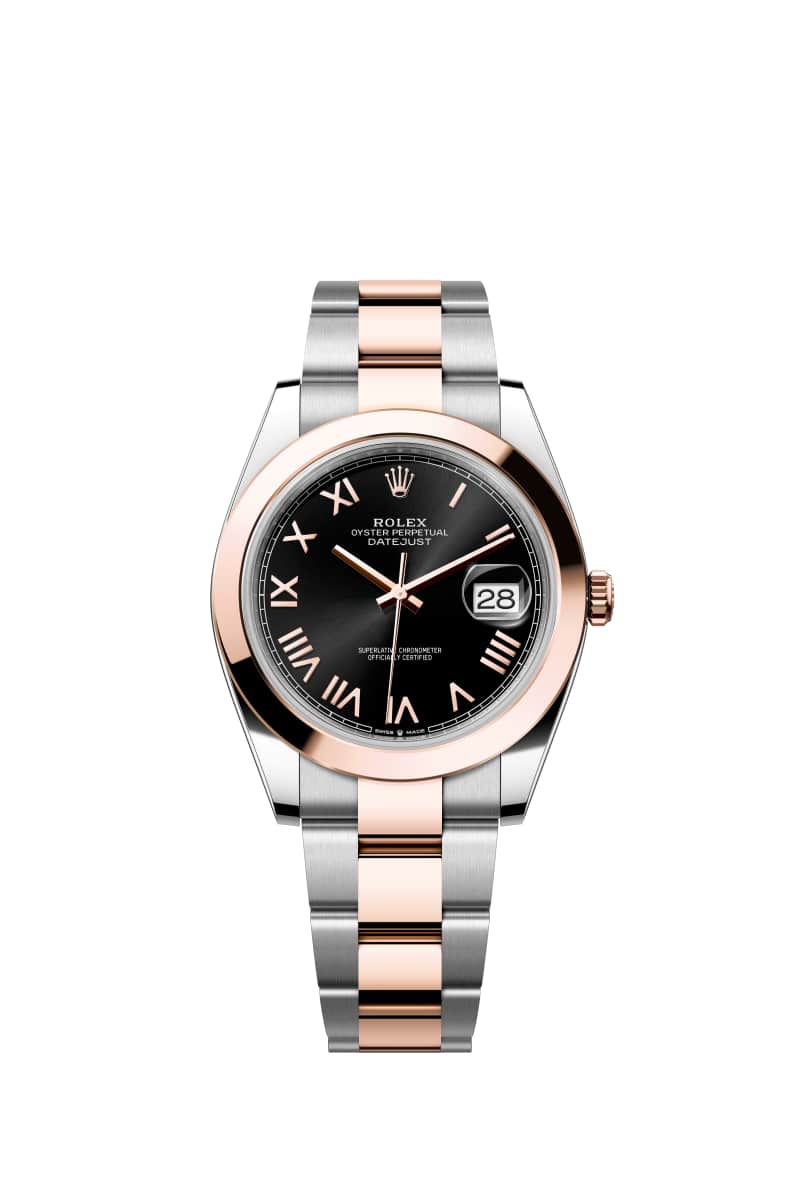 ROLEX ๋ฐ์ดํธ์ ์คํธ 41 126301 ๋ธ๋ผ์ดํธ Black ๋ค์ด์ผ ์ค์ด์คํฐ์คํธ๊ณผ ์๋ฒ๋ก์ฆ Gold