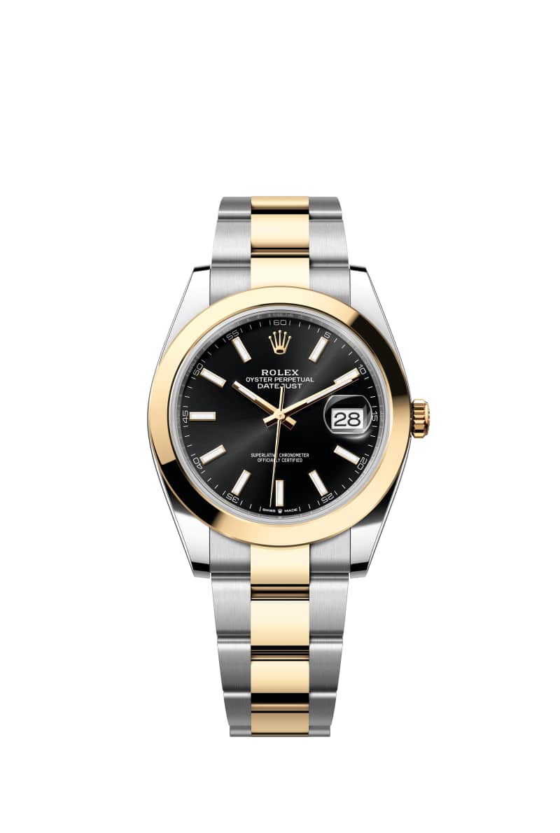 ROLEX 데이트저스트 41 126303 브라이트 Black 다이얼 오이스터스틸과 옐로우 Gold