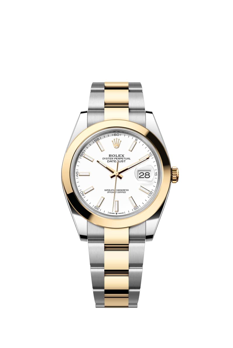 ROLEX 데이트저스트 41 126303 White 다이얼 오이스터스틸과 옐로우 Gold