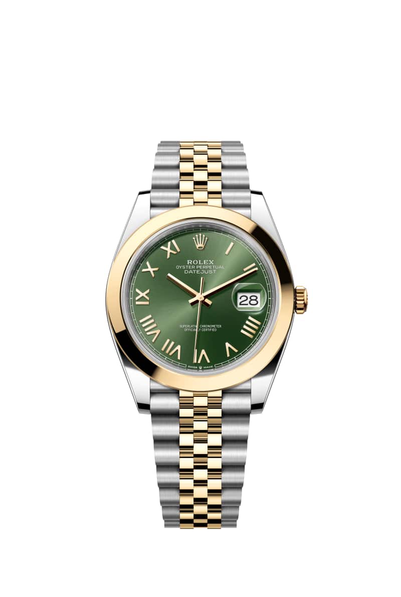 ROLEX 데이트저스트 41 126303 올리브 그린 다이얼 오이스터스틸과 옐로우 Gold