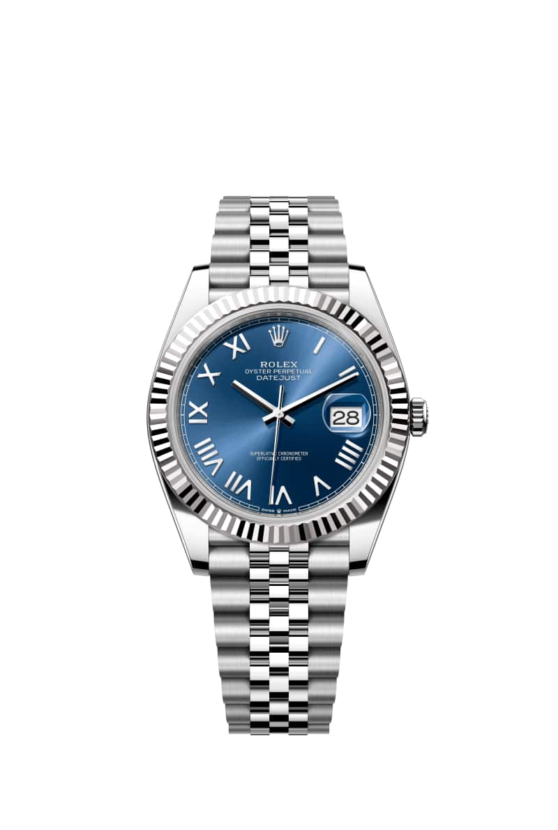 ROLEX 데이트저스트 41 126334 브라이트 블루 다이얼 오이스터스틸과 White Gold