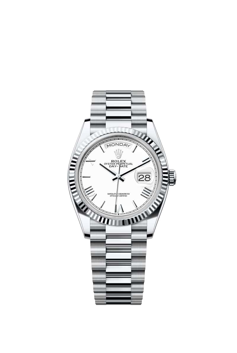 ROLEX Day-데이트 36 128236 White 다이얼 플래티넘