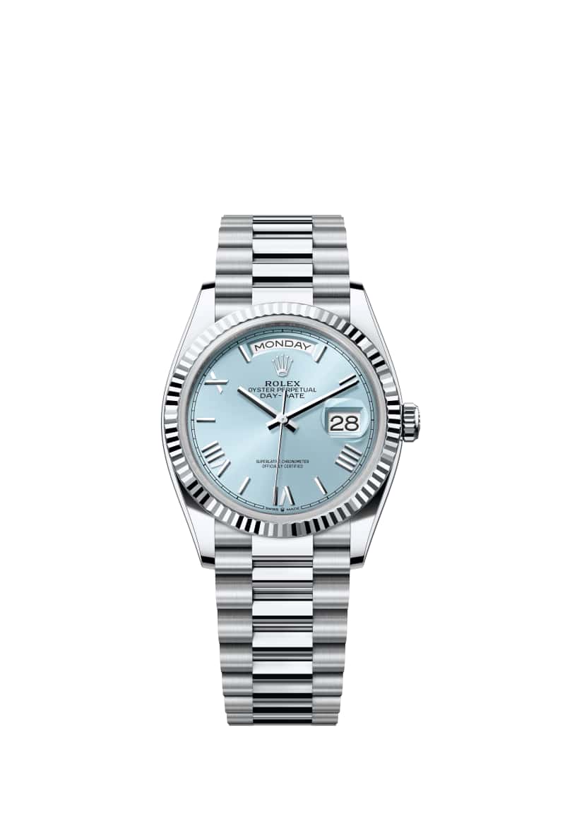 ROLEX Day-๋ฐ์ดํธ 36 128236 Ice ๋ธ๋ฃจ ๋ค์ด์ผ ํ๋ํฐ๋
