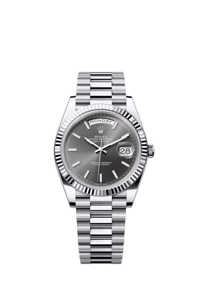 ROLEX Day-데이트 40 228236 슬레이트 다이얼 플래티넘