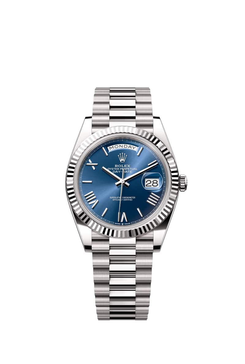 ROLEX Day-데이트 40 228239 브라이트 블루 다이얼 18캐럿 White Gold