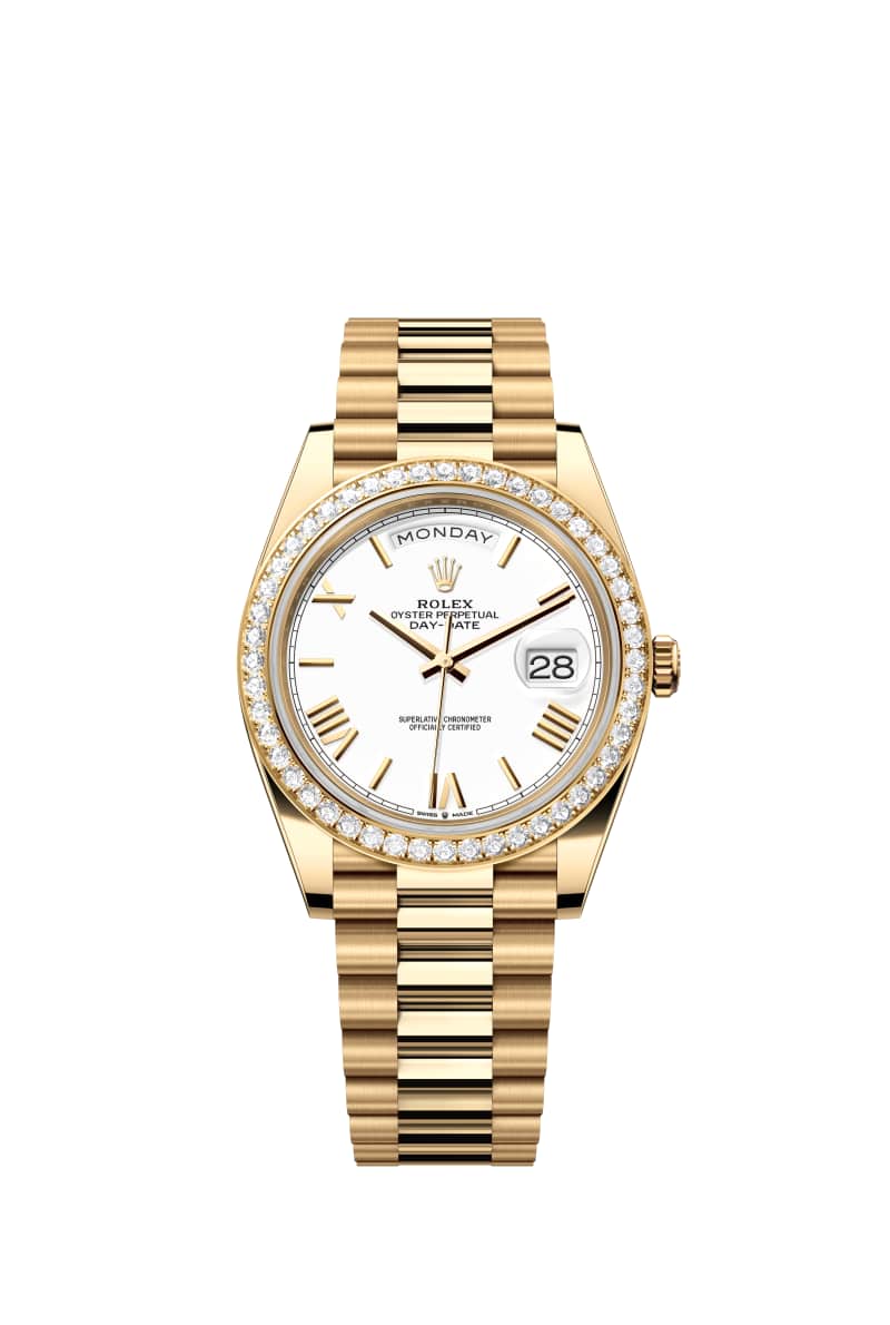 ROLEX Day-데이트 40 228348RBR White 다이얼 18캐럿 옐로우 Gold