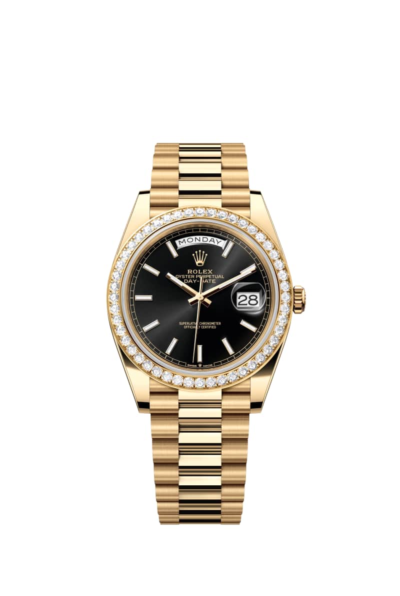 ROLEX Day-데이트 40 228348RBR 브라이트 Black 다이얼 18캐럿 옐로우 Gold