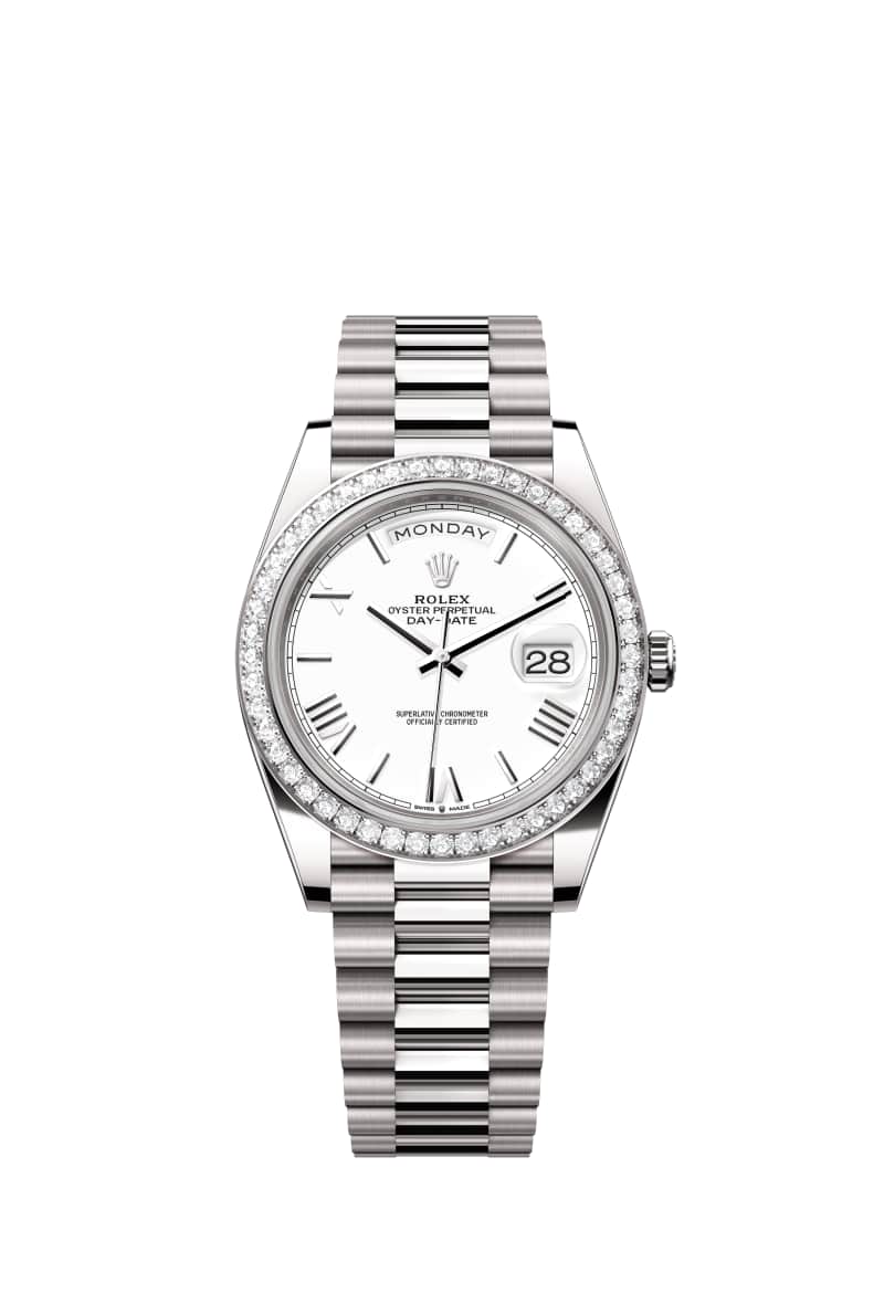 ROLEX Day-๋ฐ์ดํธ 40 228349RBR White ๋ค์ด์ผ 18์บ๋ฟ White Gold