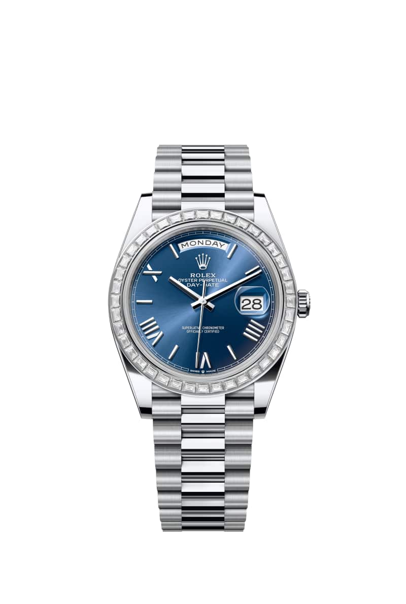 ROLEX Day-데이트 40 228396TBR 브라이트 블루 다이얼 플래티넘