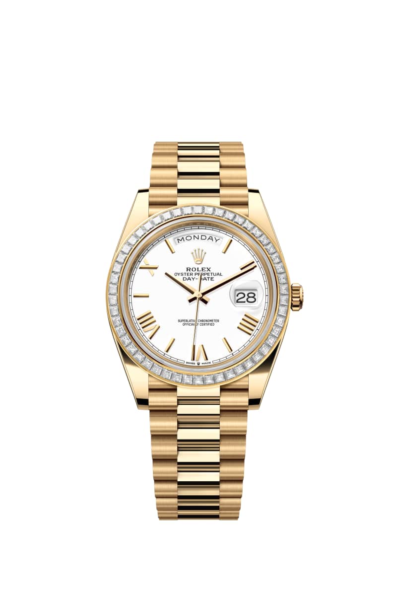 ROLEX Day-데이트 40 228398TBR White 다이얼 18캐럿 옐로우 Gold