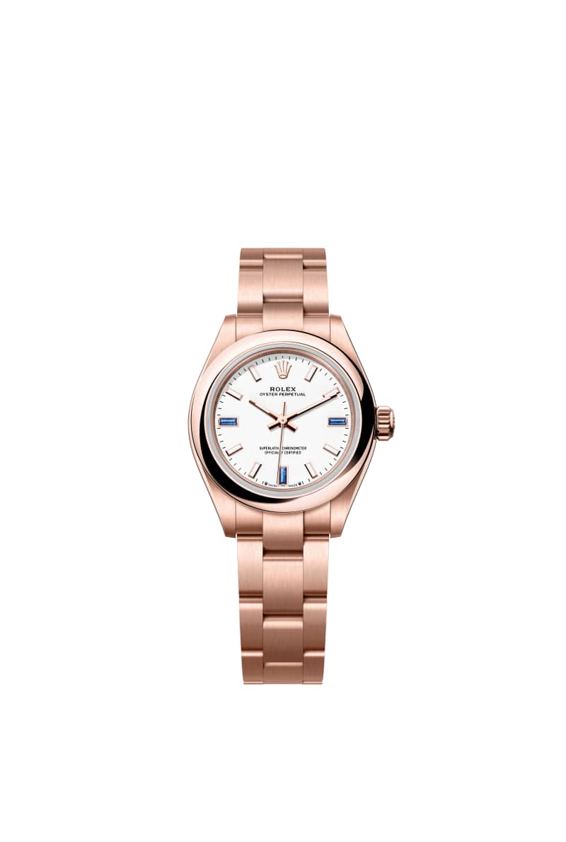 ROLEX 오이스터 퍼페츄얼 28 276205 White 다이얼 18캐럿 에버로즈 Gold