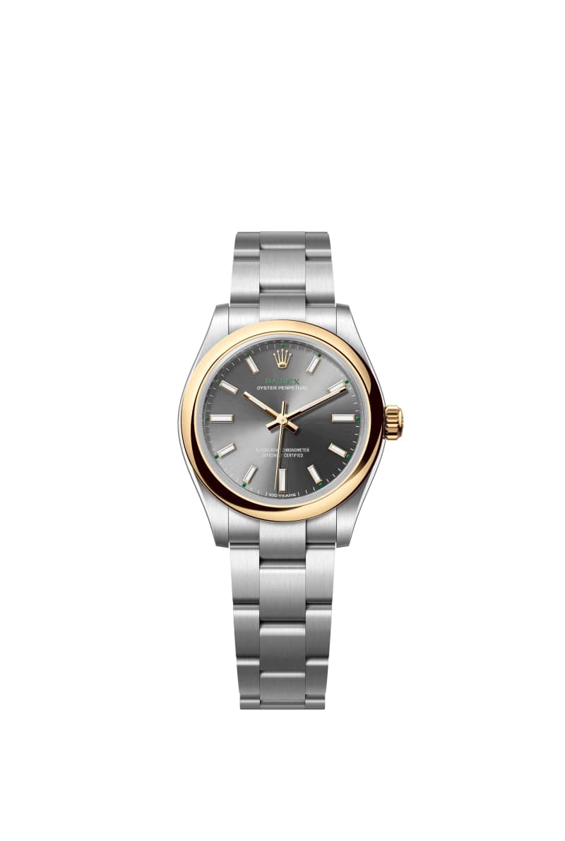 ROLEX 오이스터 퍼페츄얼 31 277203 슬레이트 다이얼 오이스터스틸과 옐로우 Gold