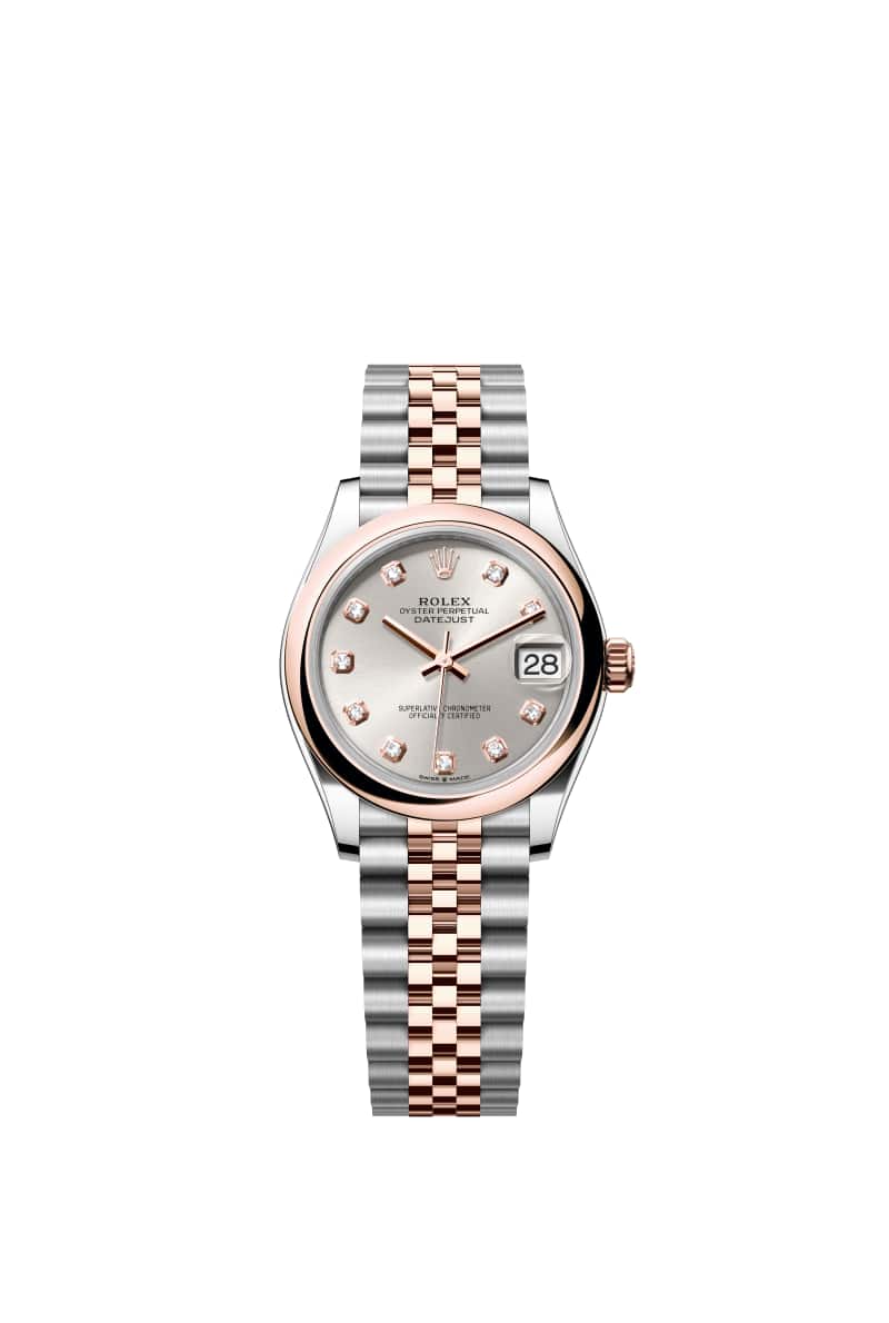 롤렉스 데이트저스트 31 278241 다이아몬드가 세팅된 실버 다이얼 오이스터스틸과 에버로즈 골드