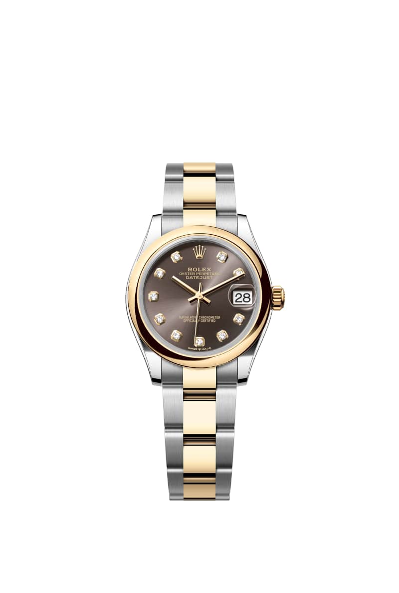 ROLEX 데이트저스트 31 278243 다이아몬드가 세팅된 다크 그레이 다이얼 오이스터스틸과 옐로우 Gold