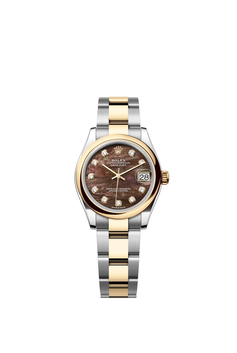 ROLEX 데이트저스트 31 278243 다이아몬드가 세팅된 Black 진주자개 다이얼 오이스터스틸과 옐로우 Gold