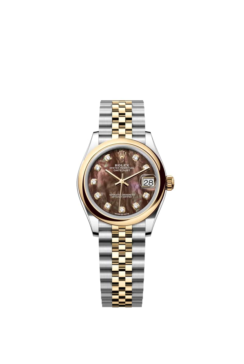ROLEX 데이트저스트 31 278243 다이아몬드가 세팅된 Black 진주자개 다이얼 오이스터스틸과 옐로우 Gold
