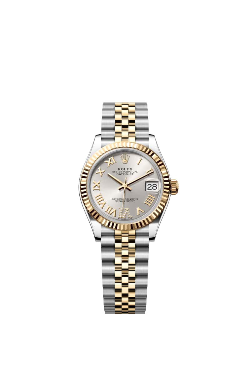 ROLEX 데이트저스트 31 278273 다이아몬드가 세팅된 Silver 다이얼 오이스터스틸과 옐로우 Gold