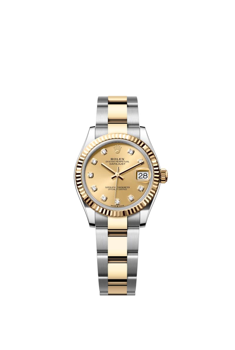ROLEX 데이트저스트 31 278273 다이아몬드가 세팅된 샴페인 Color 다이얼 오이스터스틸과 옐로우 Gold