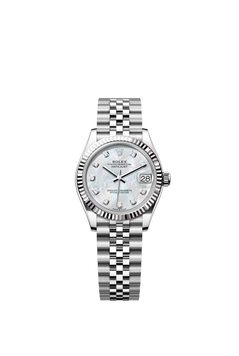 ROLEX 데이트저스트 31 278274 다이아몬드가 세팅된 White 진주자개 다이얼 오이스터스틸과 White Gold