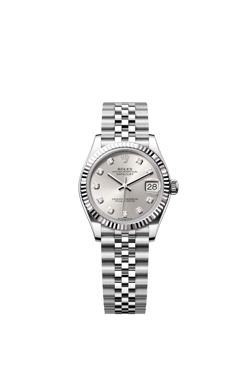 ROLEX 데이트저스트 31 278274 다이아몬드가 세팅된 Silver 다이얼 오이스터스틸과 White Gold