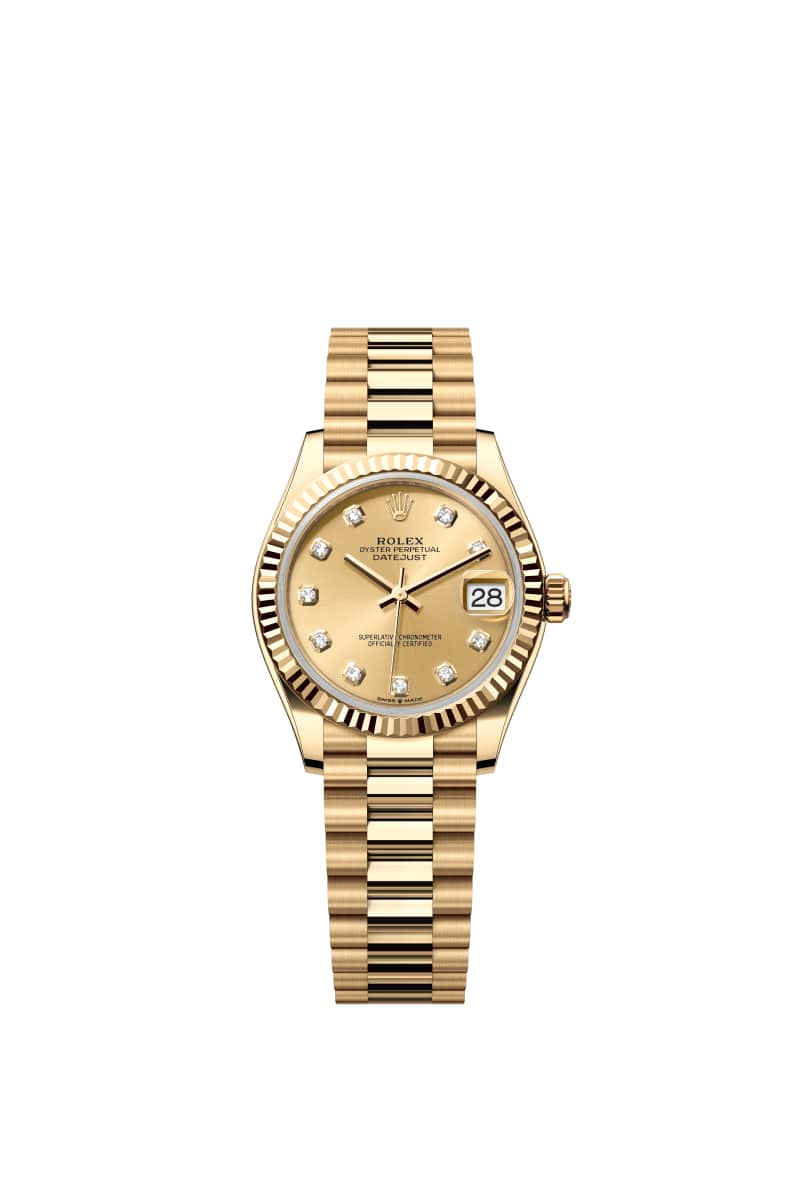 ROLEX 데이트저스트 31 278278 다이아몬드가 세팅된 샴페인 Color 다이얼 18캐럿 옐로우 Gold