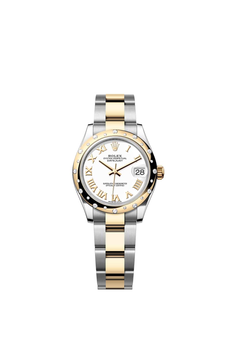 ROLEX 데이트저스트 31 278343RBR White 다이얼 오이스터스틸과 옐로우 Gold