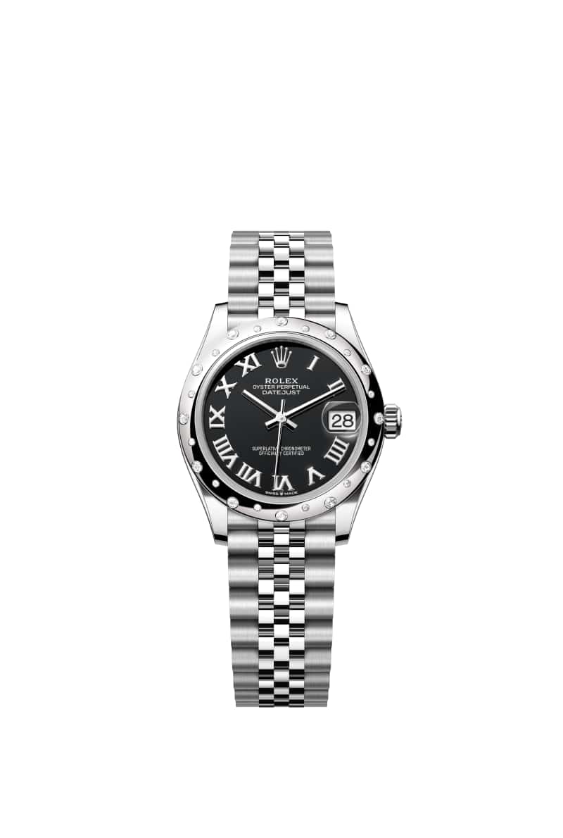 ROLEX 데이트저스트 31 278344RBR 브라이트 Black 다이얼 오이스터스틸과 White Gold