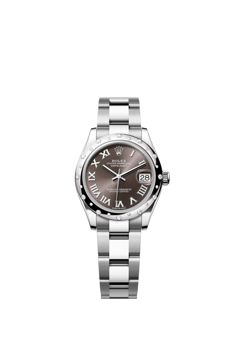 ROLEX 데이트저스트 31 278344RBR 다크 그레이 다이얼 오이스터스틸과 White Gold