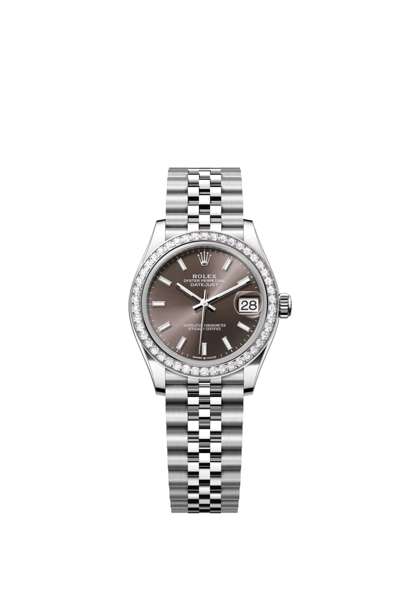 ROLEX 데이트저스트 31 278384RBR 다크 그레이 다이얼 오이스터스틸과 White Gold