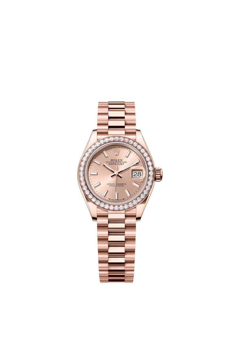 ROLEX Lady-데이트저스트 28 279135RBR Rose Color 다이얼 18캐럿 에버로즈 Gold