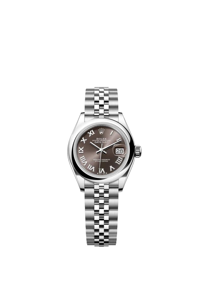 ROLEX Lady-데이트저스트 28 279160 다크 그레이 다이얼 오이스터스틸