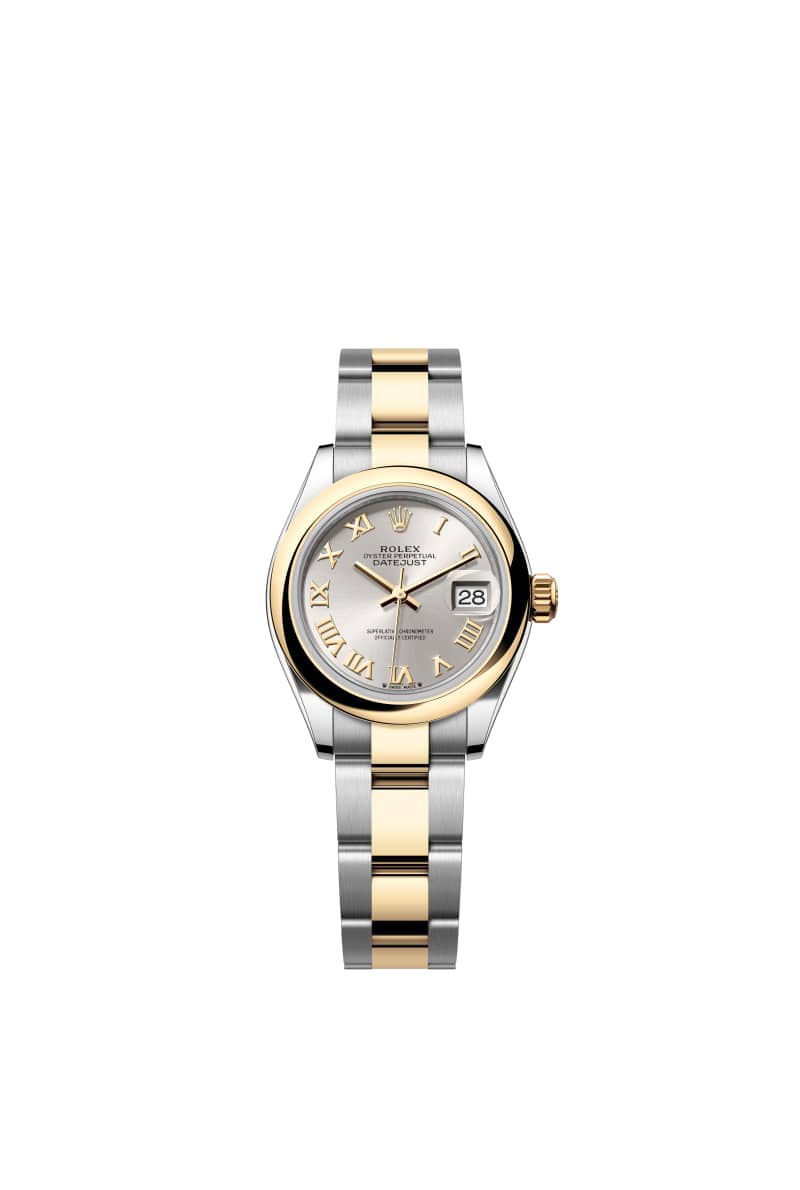 ROLEX Lady-데이트저스트 28 279163 Silver 다이얼 오이스터스틸과 옐로우 Gold