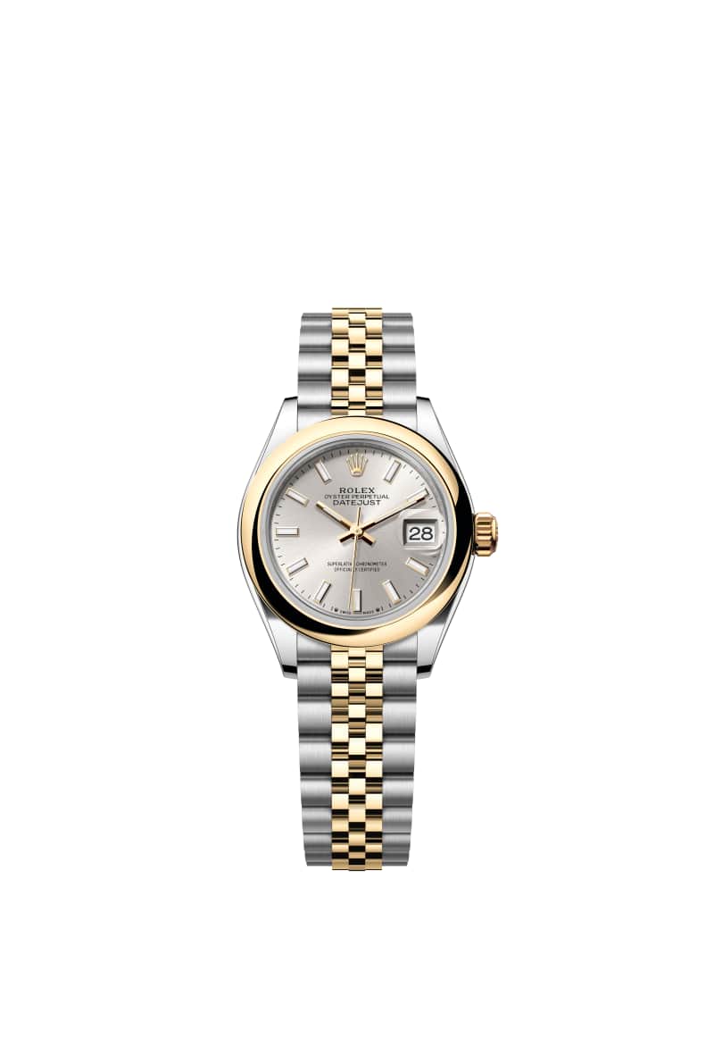 ROLEX Lady-데이트저스트 28 279163 Silver 다이얼 오이스터스틸과 옐로우 Gold