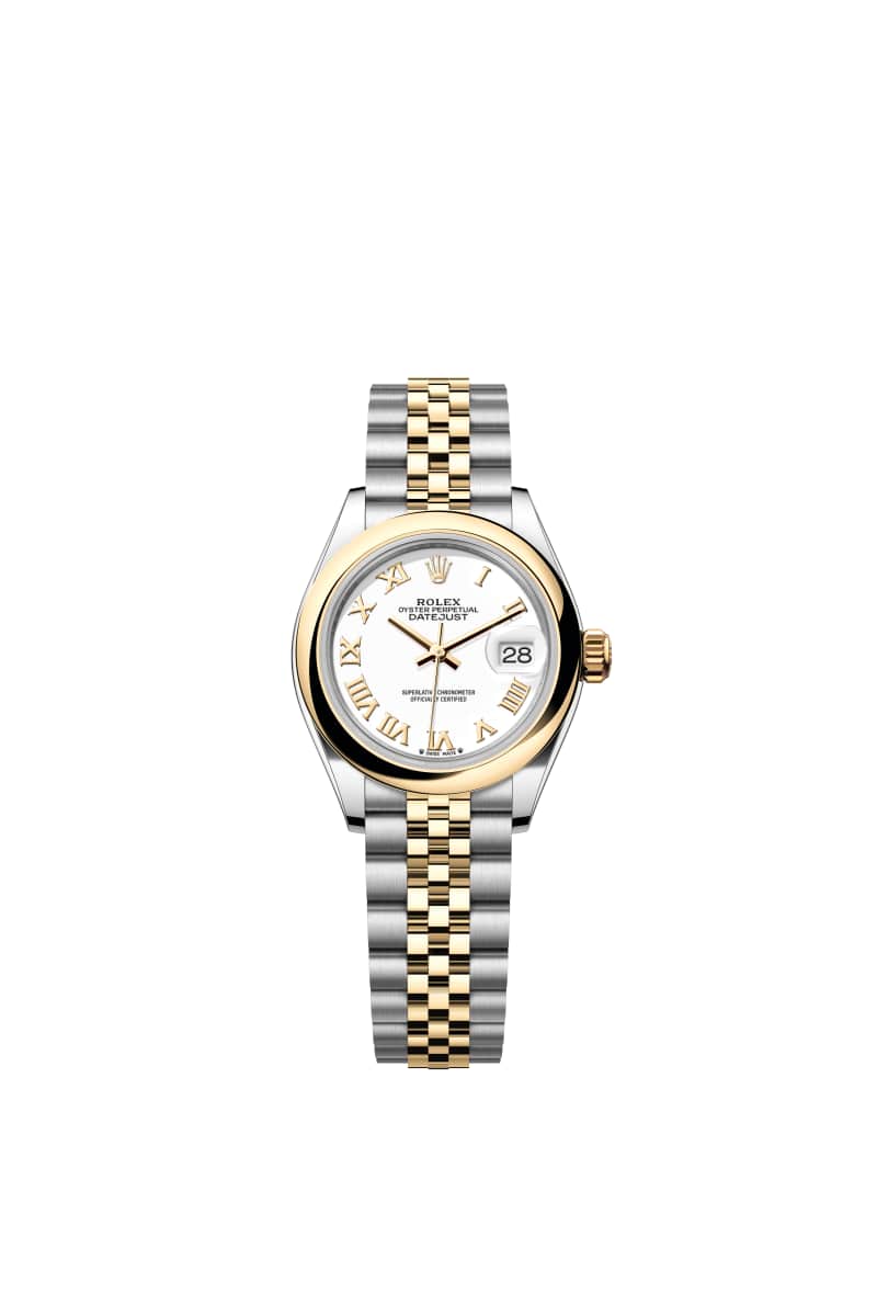 ROLEX Lady-데이트저스트 28 279163 White 다이얼 오이스터스틸과 옐로우 Gold