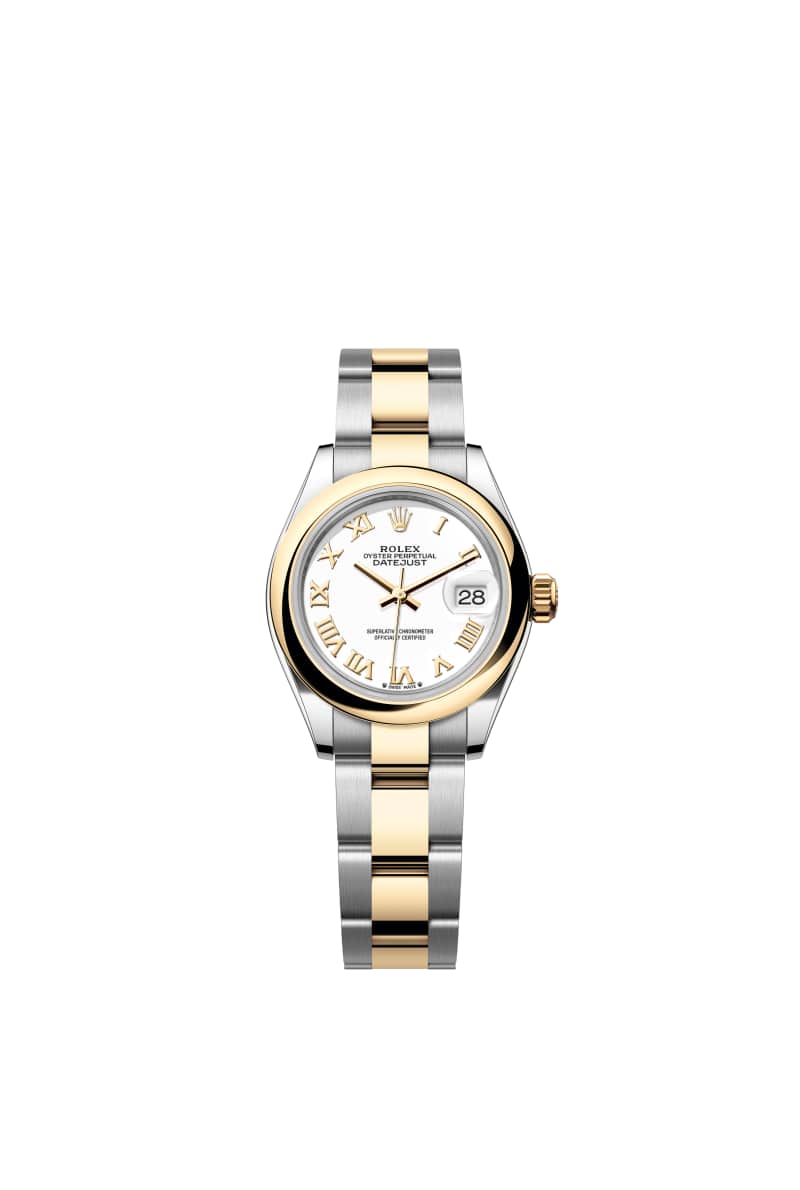 ROLEX Lady-데이트저스트 28 279163 White 다이얼 오이스터스틸과 옐로우 Gold