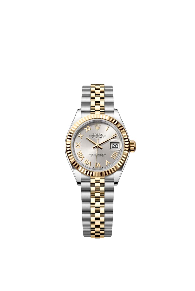 ROLEX Lady-데이트저스트 28 279173 Silver 다이얼 오이스터스틸과 옐로우 Gold