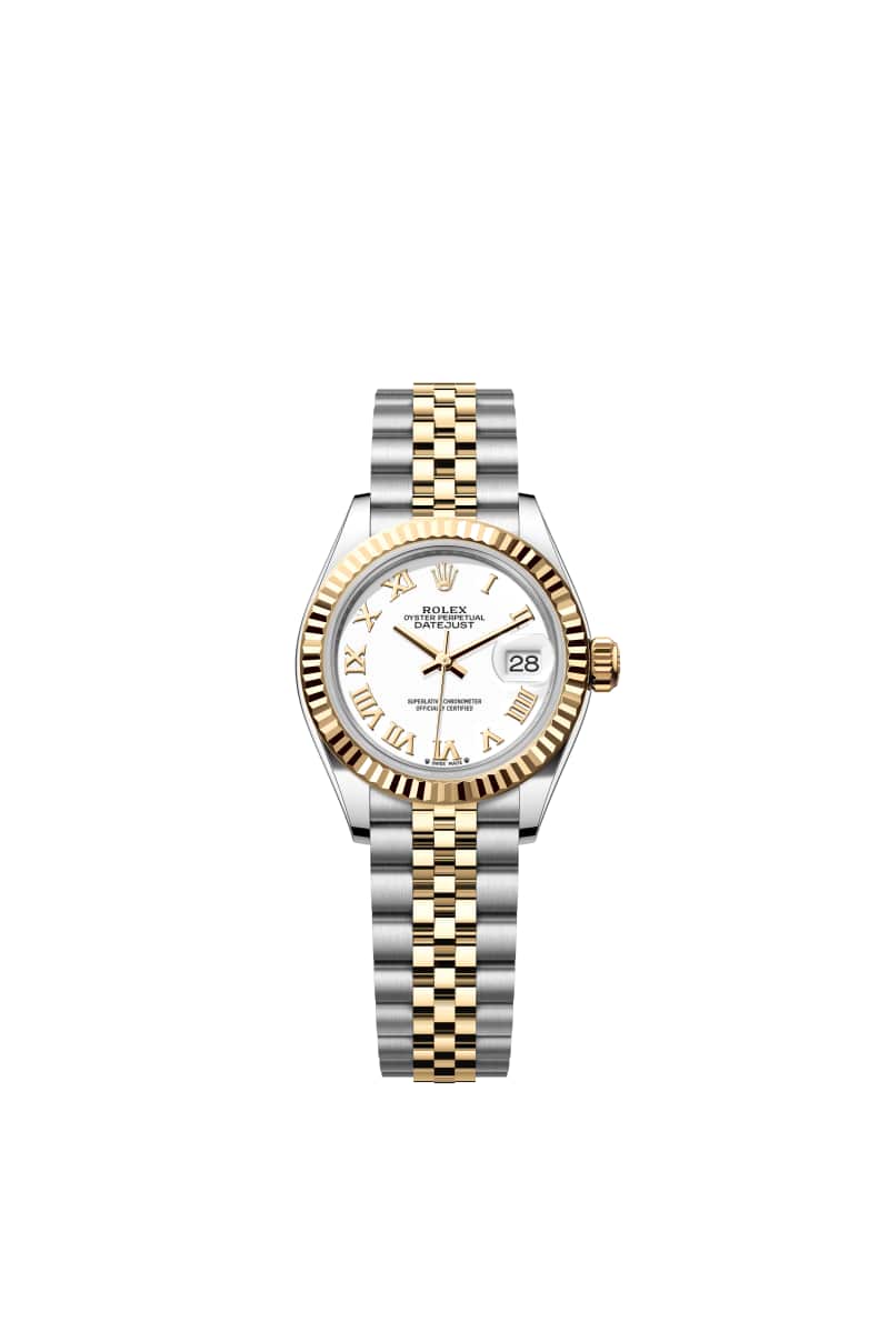 ROLEX Lady-데이트저스트 28 279173 White 다이얼 오이스터스틸과 옐로우 Gold