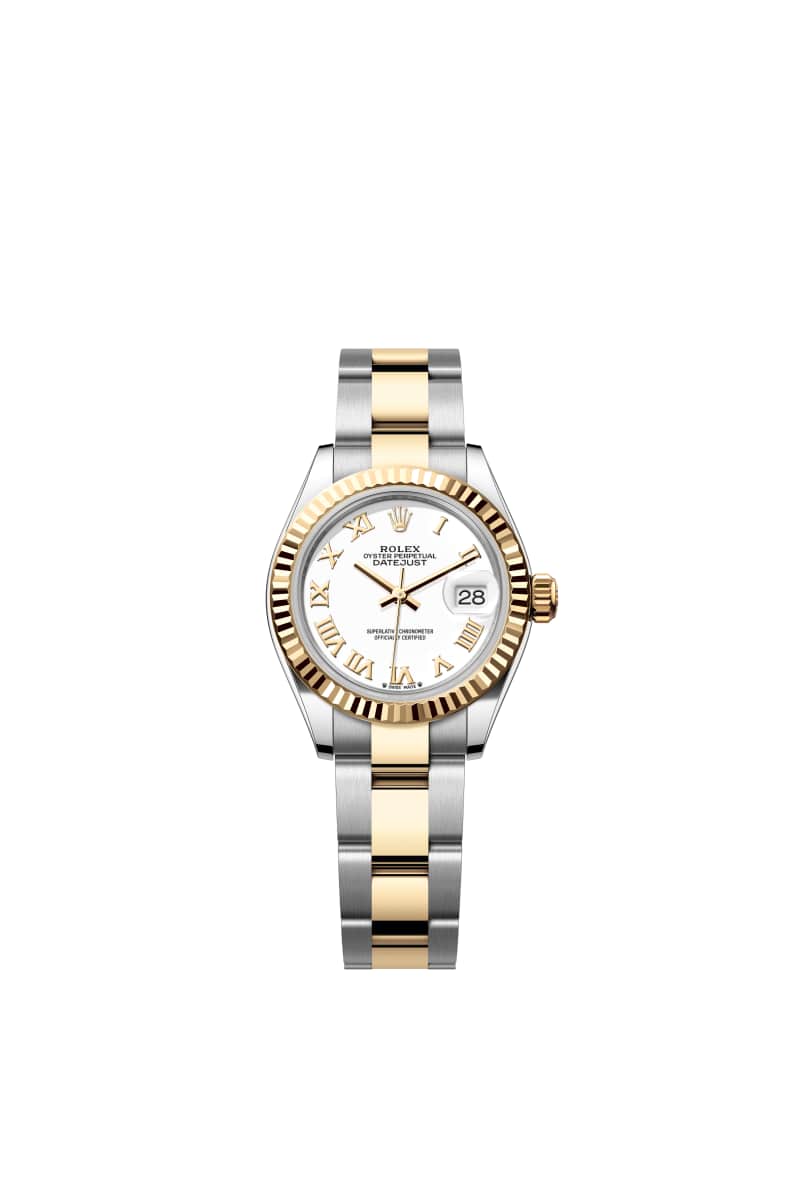 ROLEX Lady-데이트저스트 28 279173 White 다이얼 오이스터스틸과 옐로우 Gold