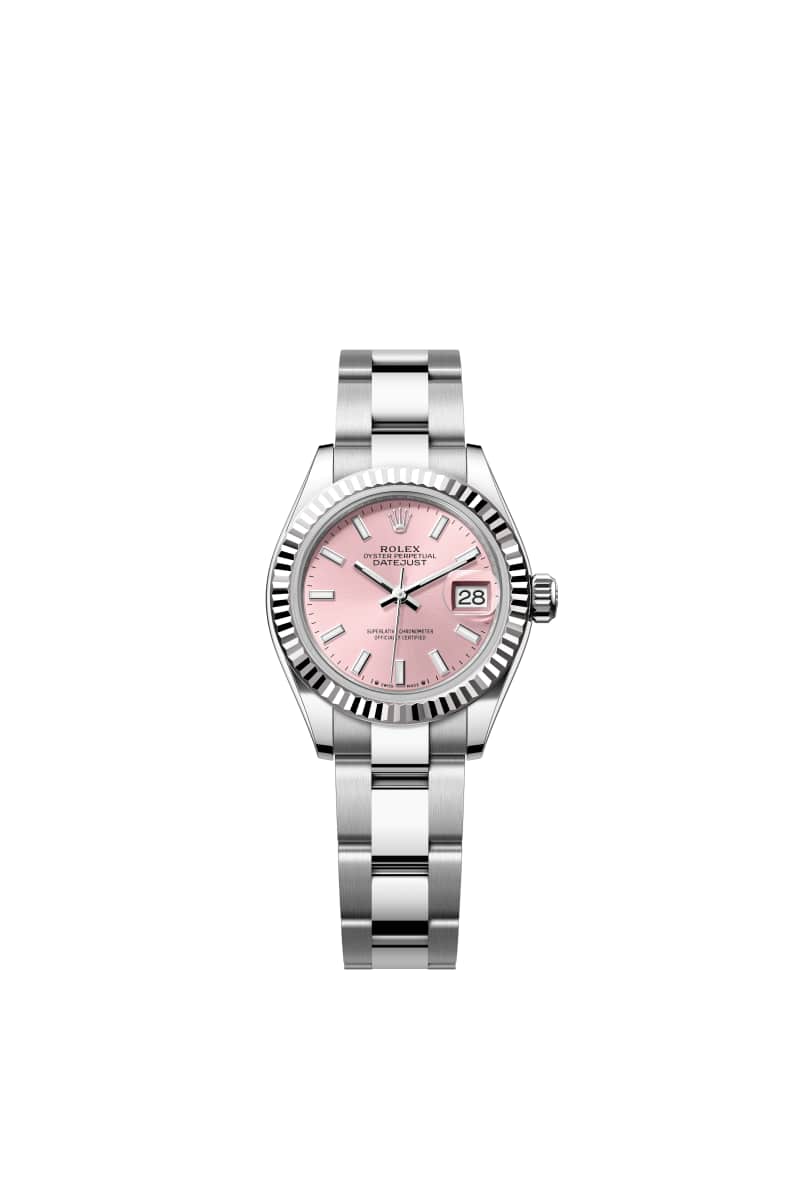 ROLEX Lady-데이트저스트 28 279174 핑크 다이얼 오이스터스틸과 White Gold