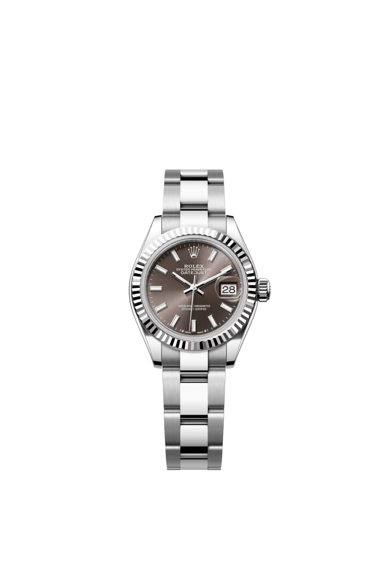 ROLEX Lady-데이트저스트 28 279174 다크 그레이 다이얼 오이스터스틸과 White Gold