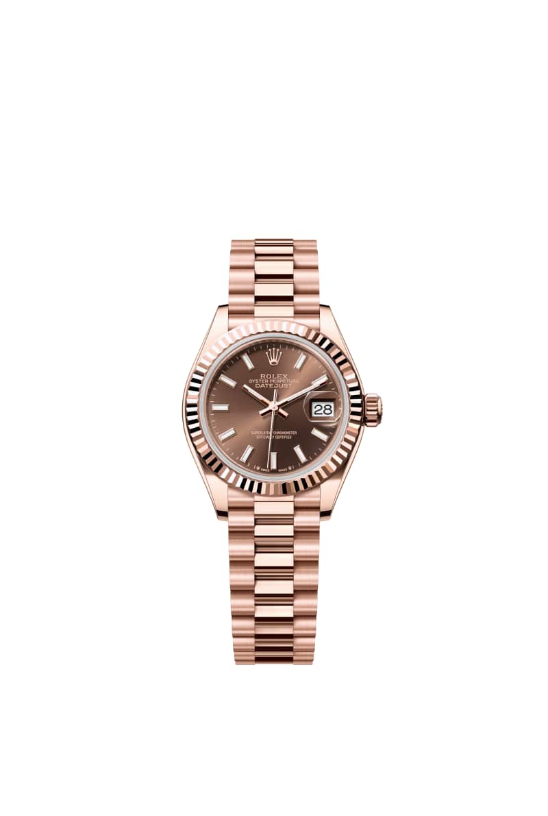ROLEX Lady-데이트저스트 28 279175 초콜렛 다이얼 18캐럿 에버로즈 Gold
