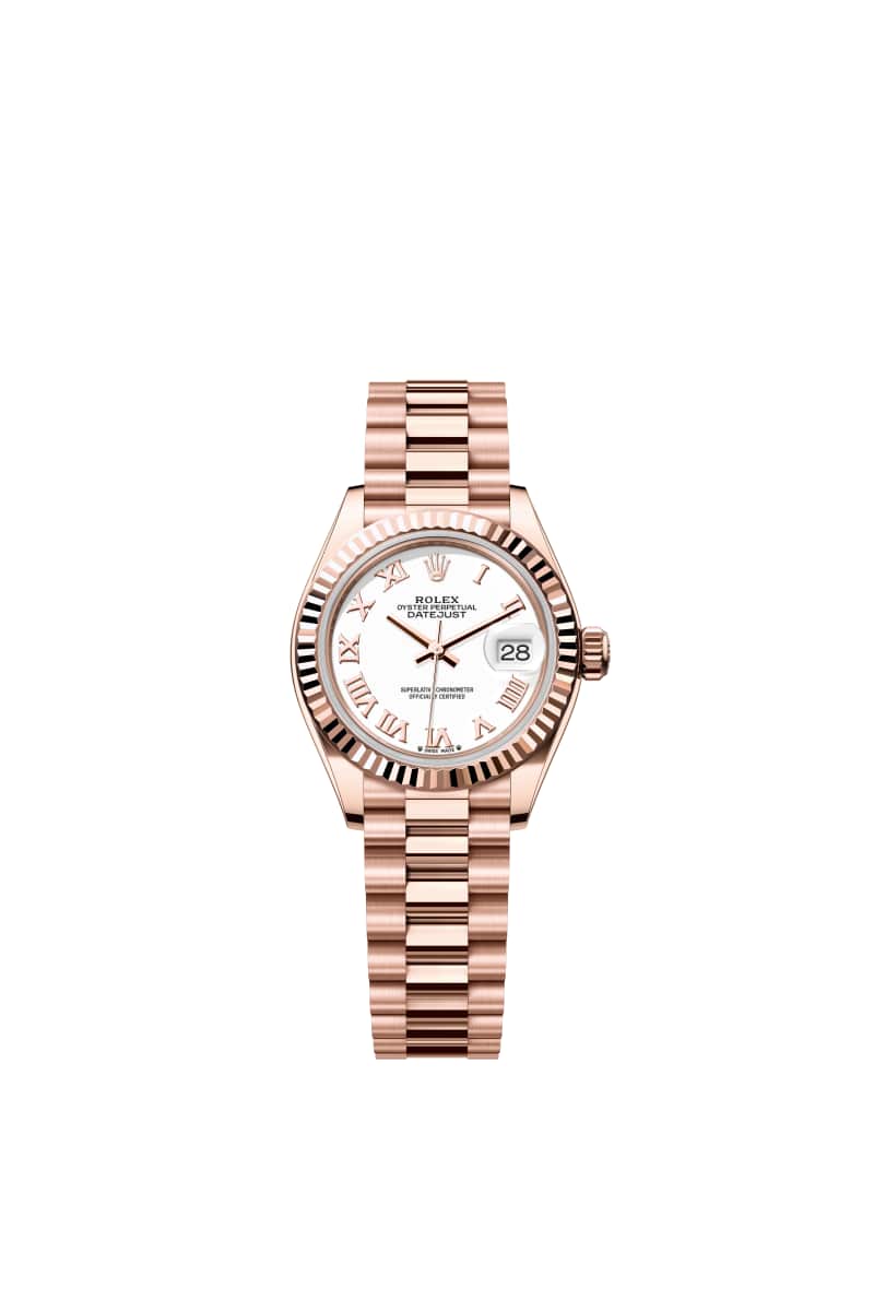 ROLEX Lady-데이트저스트 28 279175 White 다이얼 18캐럿 에버로즈 Gold