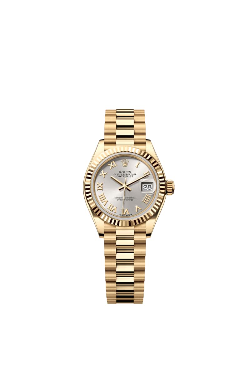 ROLEX Lady-데이트저스트 28 279178 Silver 다이얼 18캐럿 옐로우 Gold