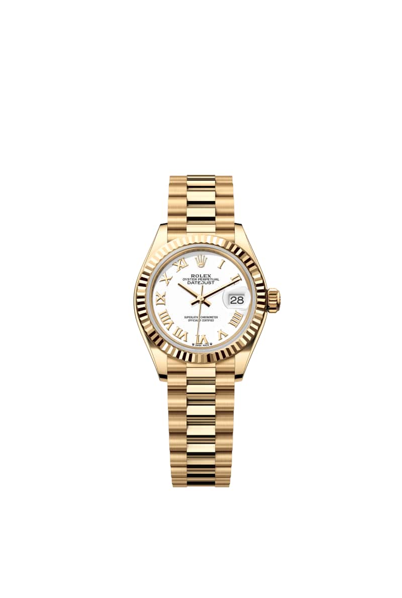 ROLEX Lady-데이트저스트 28 279178 White 다이얼 18캐럿 옐로우 Gold