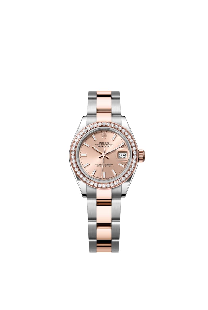 ROLEX Lady-데이트저스트 28 279381RBR Rose Color 다이얼 오이스터스틸과 에버로즈 Gold